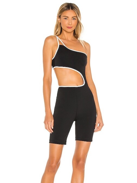 GIGI C Pants - NWT GiGi C Daniella Cutout Romper Black/White Sz M